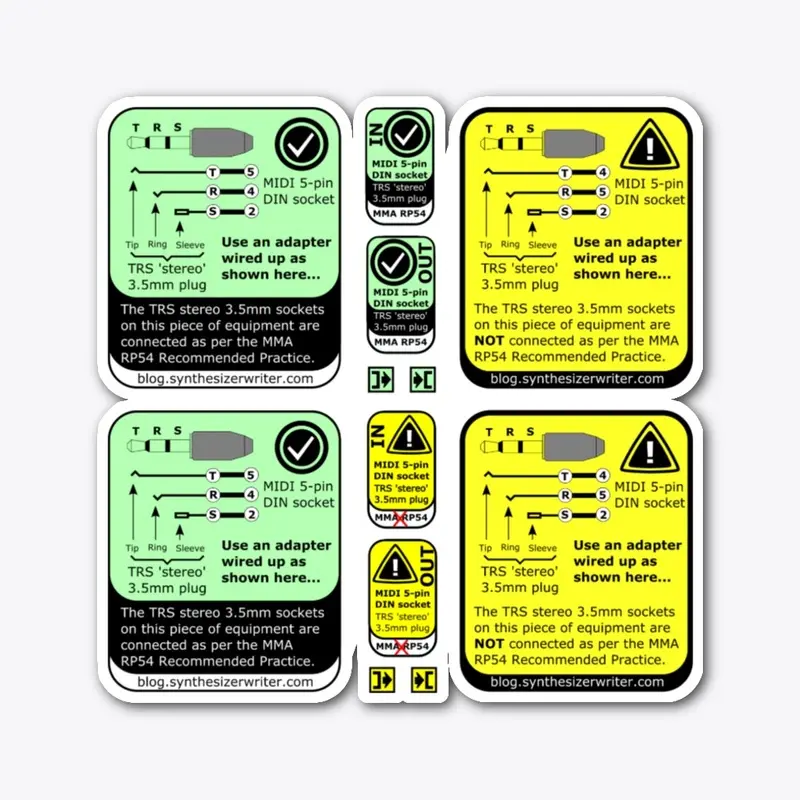 3.5mm TRS MIDI Jack Socket Labels